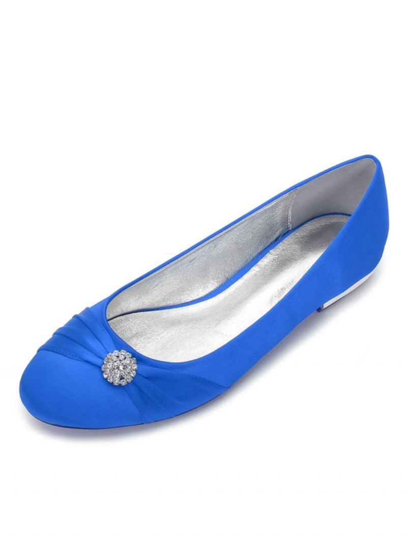 Chaussures Plates Mariage Strass Pour Femmes - Bleu