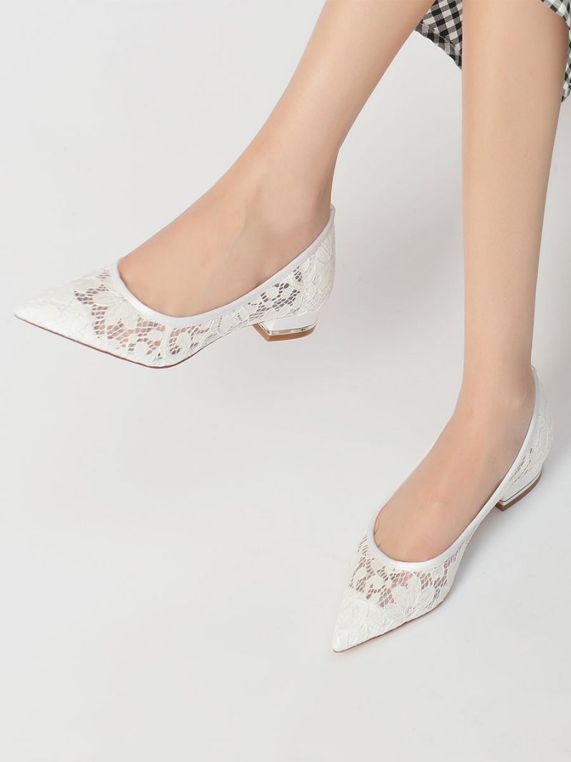 Chaussures Plates Mariée Dentelle Pour Femmes