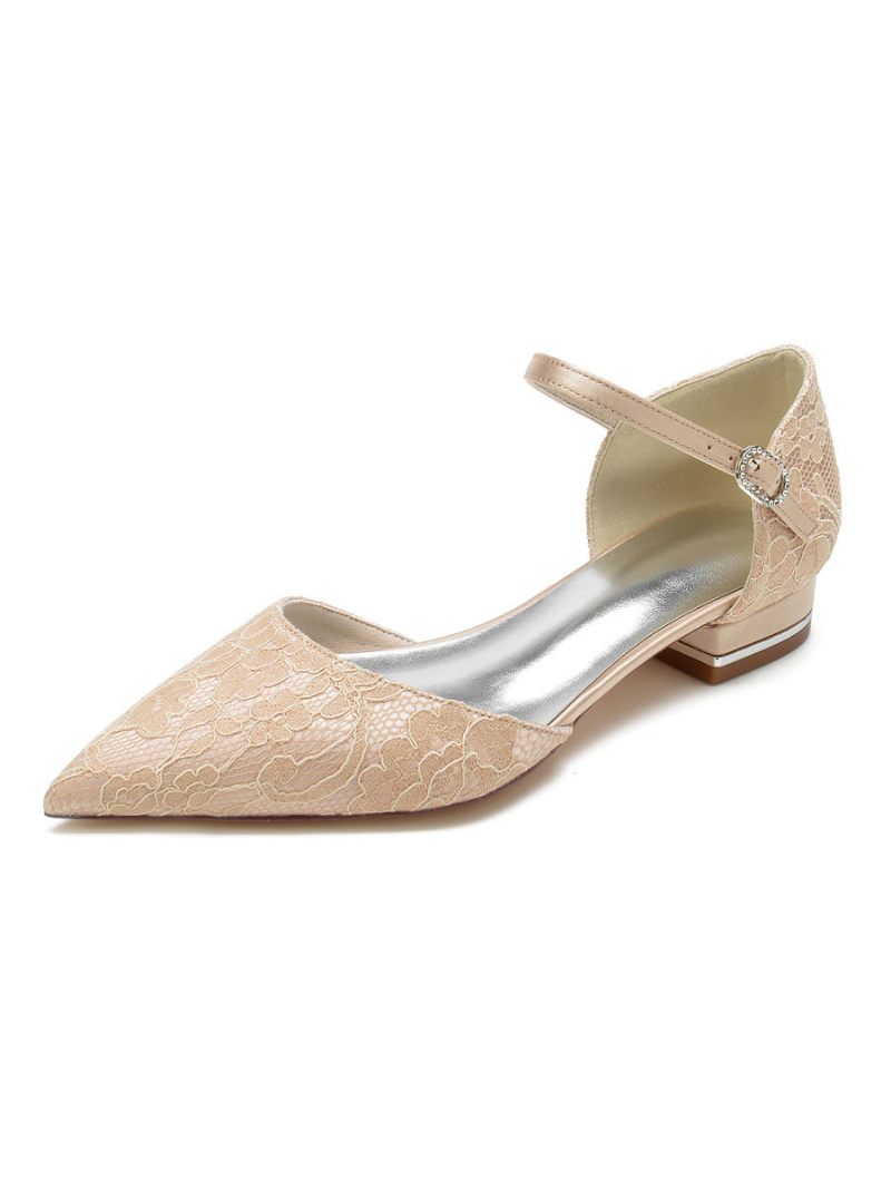 Chaussures Plates Mariée Mary Jane Pour Femmes - Champagne