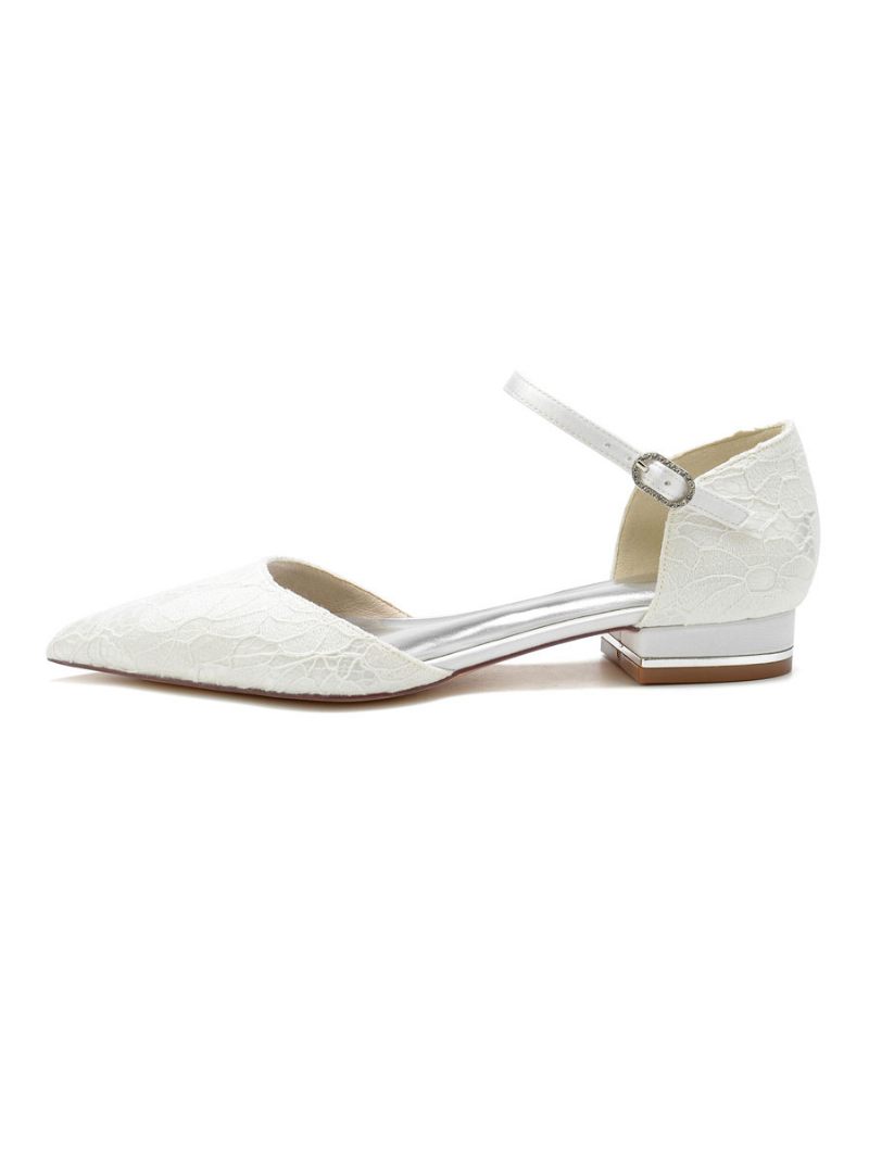 Chaussures Plates Mariée Mary Jane Pour Femmes - Blanc