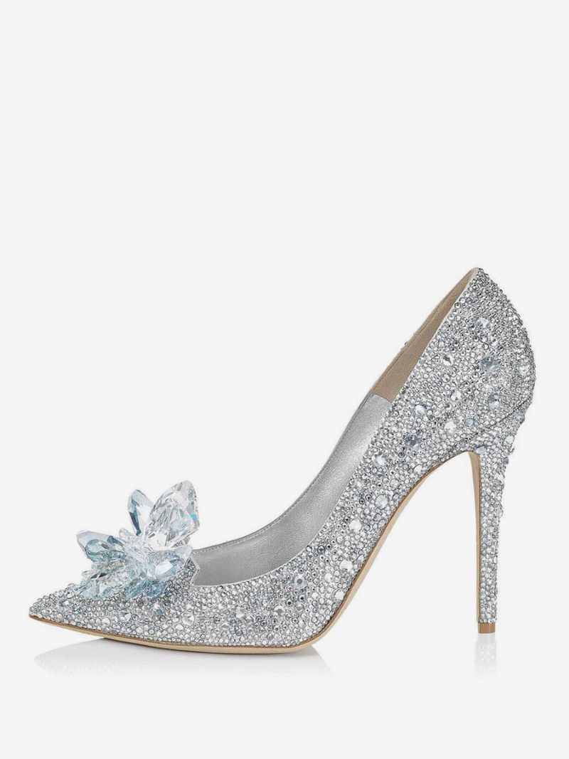 Escarpins Mariée Strass Cristal Pour Femmes Talons Soirée