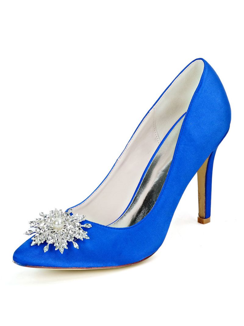 Talons Mariée Strass Pour Femmes - Bleu Royal