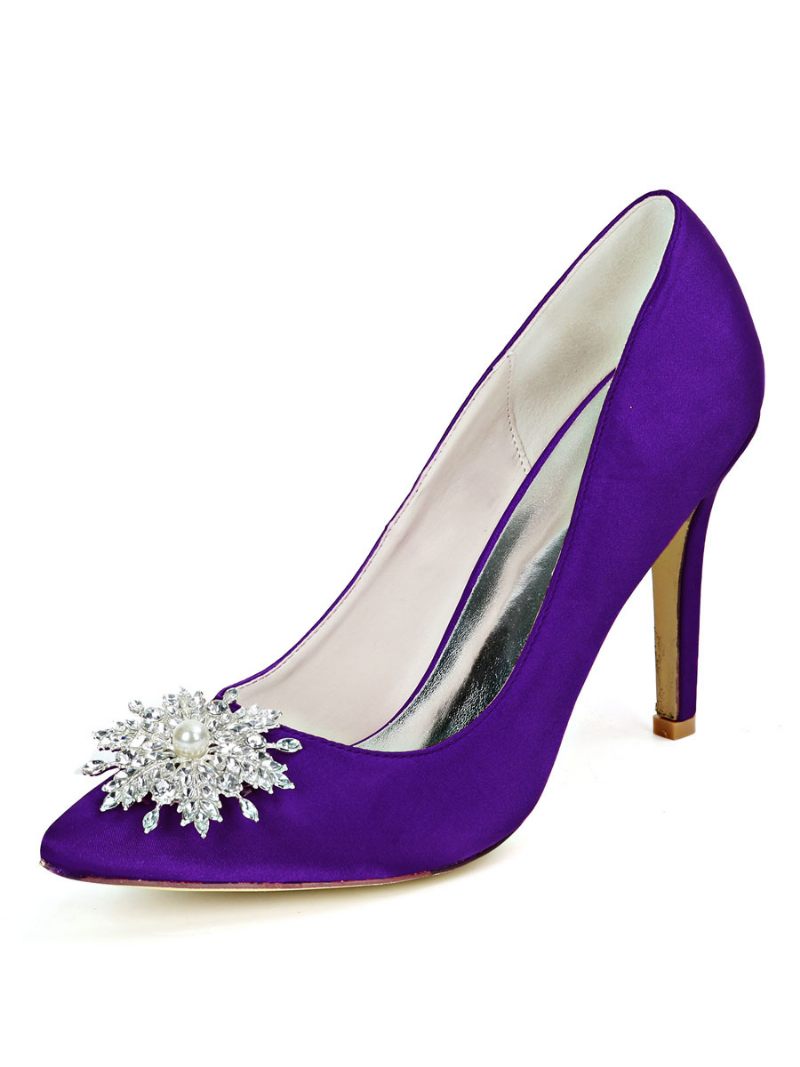 Talons Mariée Strass Pour Femmes - Violet Foncé