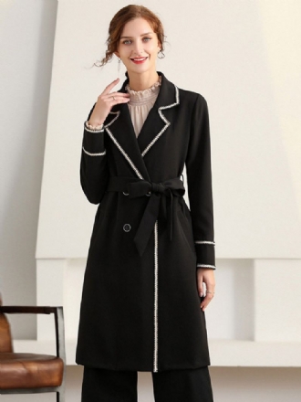 Trench-coat Pour Femme Manches Longues Revers Vêtements D'extérieur D'automne