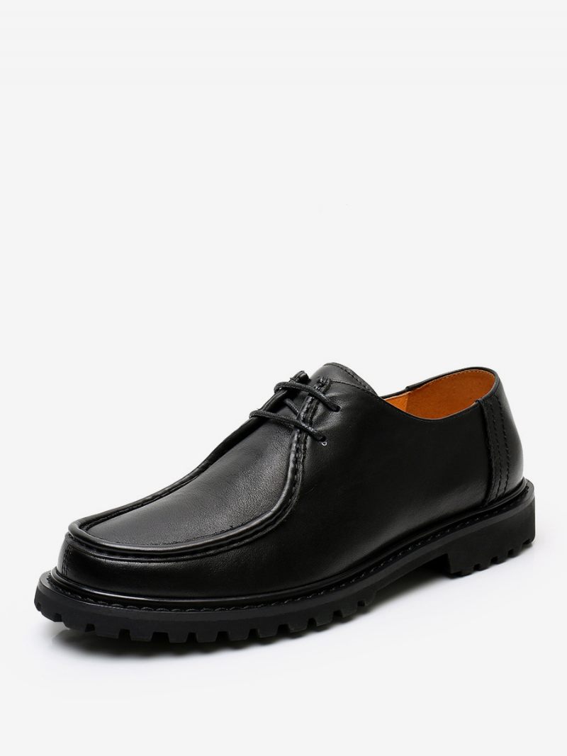 Chaussures Debby Décontractées Pour Hommes À Lacets Kaki Bout Rond - Noir