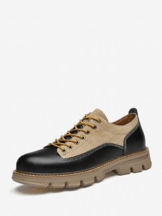 Chaussures Habillées Pour Hommes Bout Rond Moderne À Lacets Cuir Pu