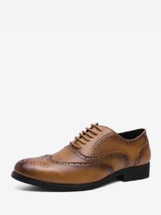 Chaussures Habillées Pour Hommes Bout Rond Oxford À Lacets Marié