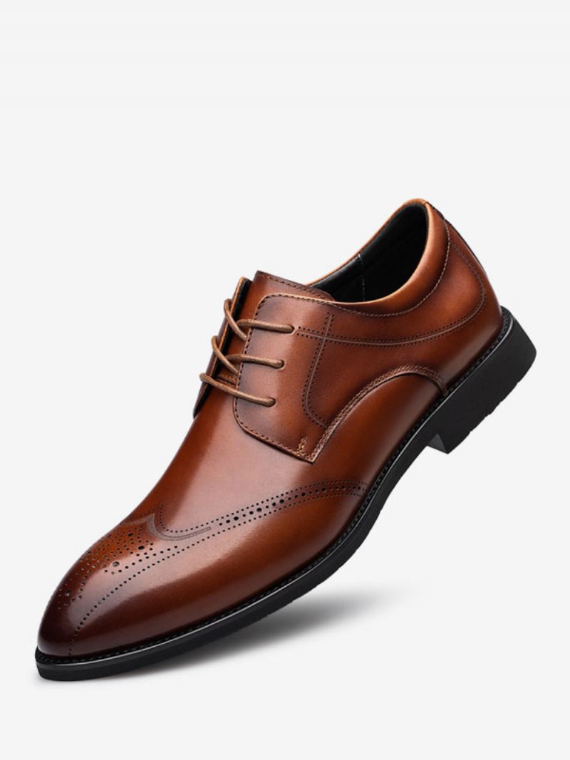 Chaussures Habillées Pour Hommes Cuir Pu Réglable À Bout Rond Moderne