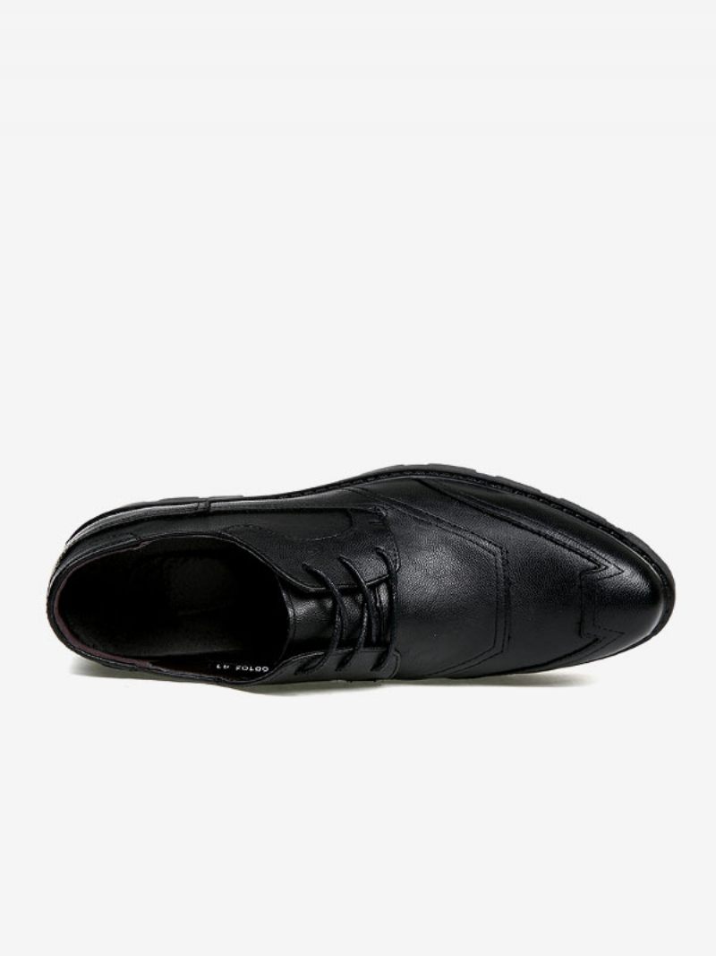 Chaussures Habillées Pour Hommes Cuir Pu Réglable À Bout Rond Moderne - Noir