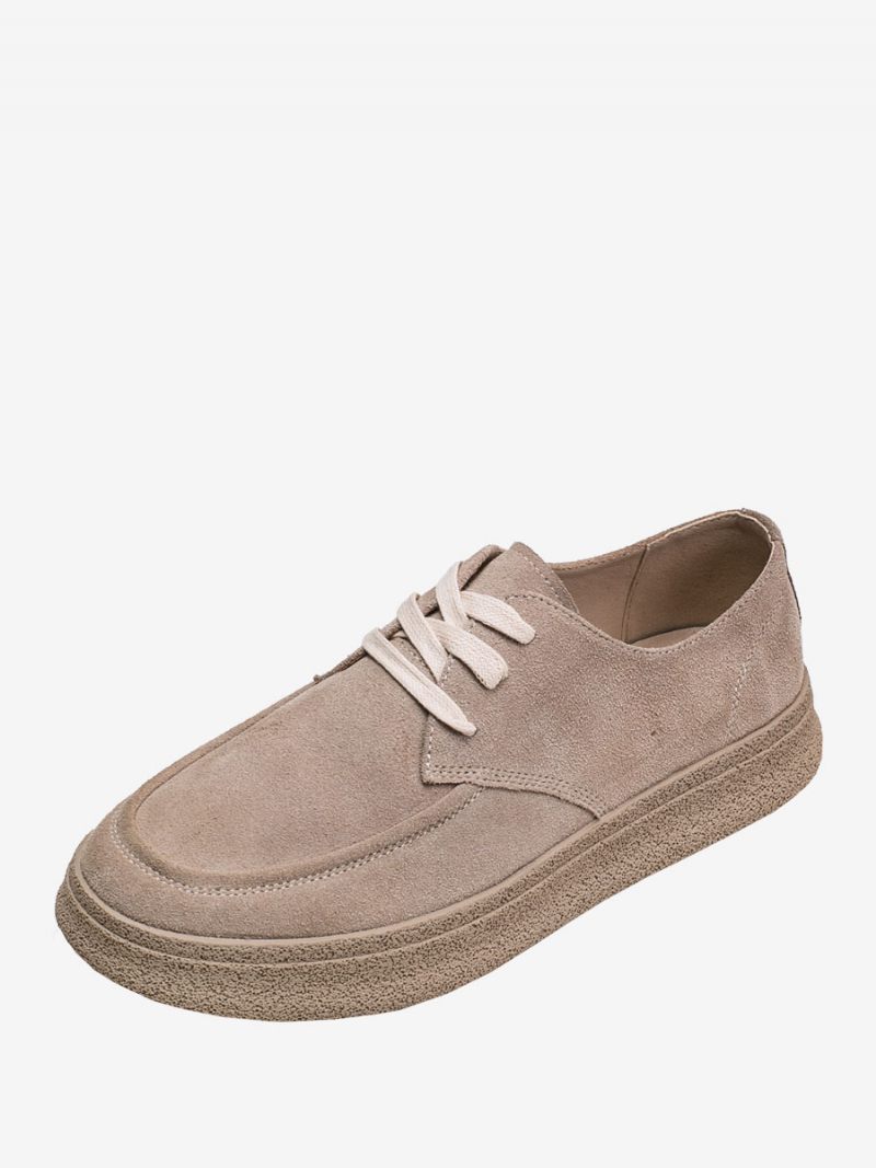 Chaussures Habillées Pour Hommes Élégantes À Bout Rond Avec Sangle Réglable Cuir Suédé - Beige