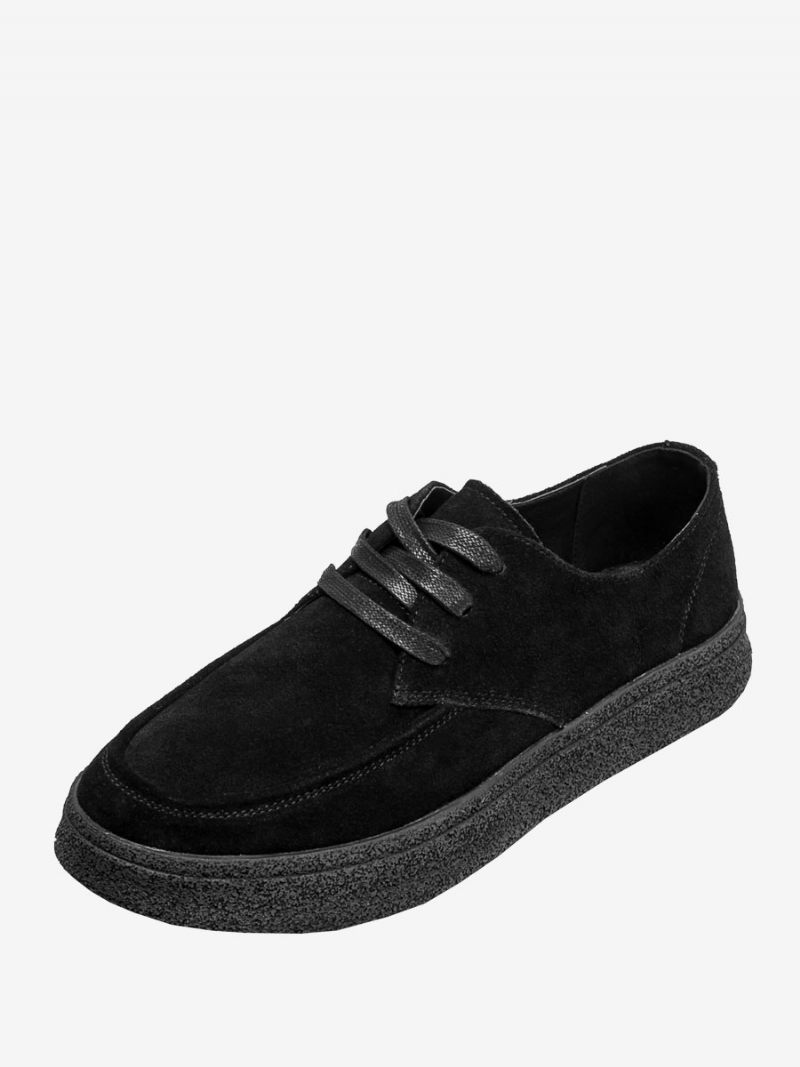 Chaussures Habillées Pour Hommes Élégantes À Bout Rond Avec Sangle Réglable Cuir Suédé - Noir