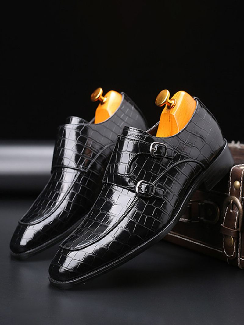 Chaussures Habillées Pour Hommes Fantastiques Bout Pointu Cuir Pu - Noir