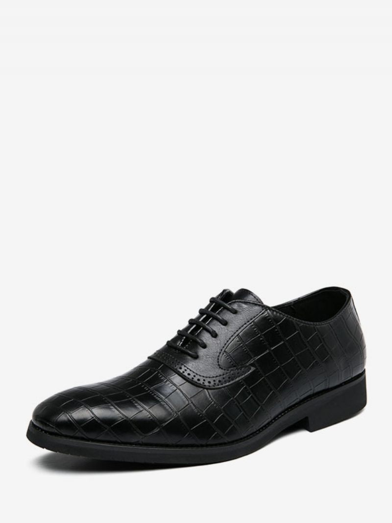 Chaussures Habillées Pour Hommes Fantastiques Bout Rond Sangle Réglable Cuir Pu - Noir