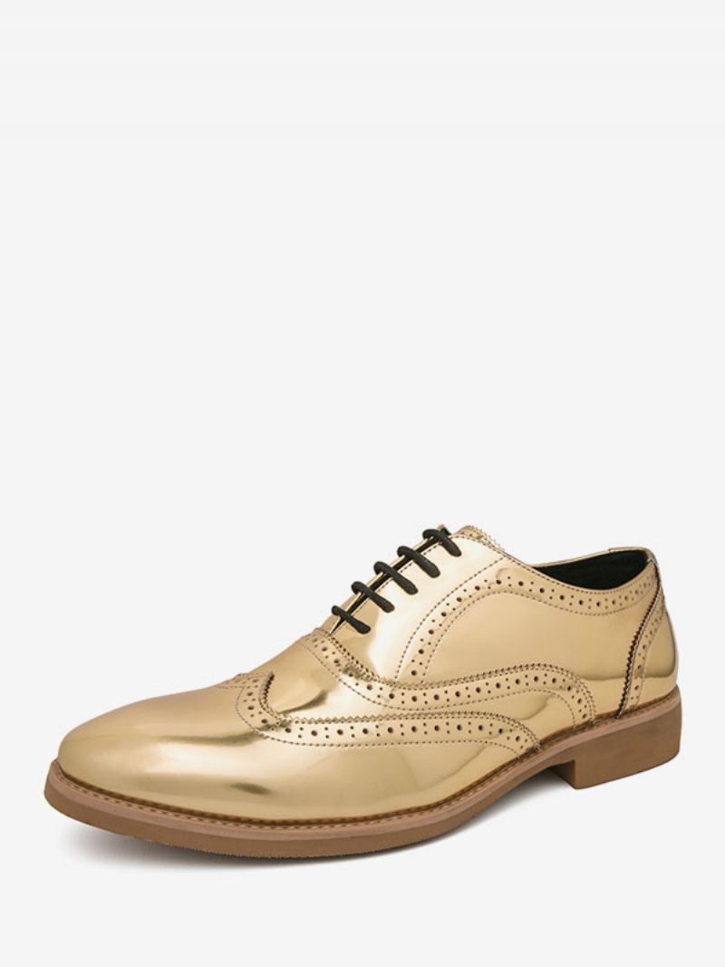 Chaussures Habillées Pour Hommes Fantastiques À Lacets Cuir Pu Mariage Fête Bal