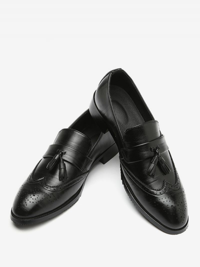 Chaussures Habillées Pour Hommes Mocassins Cuir Pu À Bout Pointu Bal Mariage