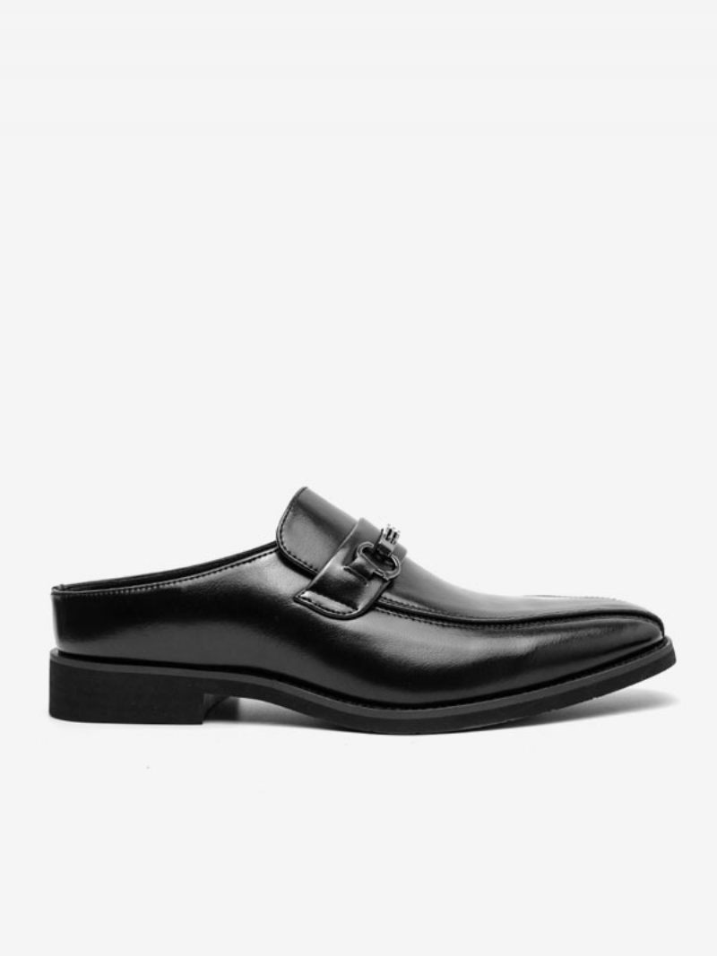 Chaussures Habillées Pour Hommes Mocassins À Glissière Cuir Pu Bout Rond Et La Mode - Noir