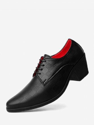 Chaussures Habillées Pour Hommes Mode Bout Pointu À Lacets Cuir Pu Mariage Fête Bal