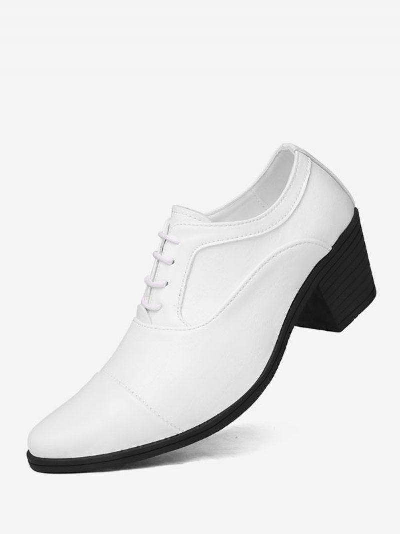 Chaussures Habillées Pour Hommes Mode Bout Pointu À Lacets Cuir Pu Mariage Fête Bal