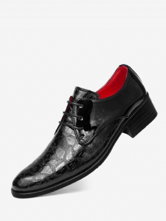 Chaussures Habillées Pour Hommes Mode À Lacets Cuir Pu Mariage Fête Bal