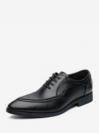 Chaussures Habillées Pour Hommes Modernes À Bout Pointu Lacets Cuir Pu