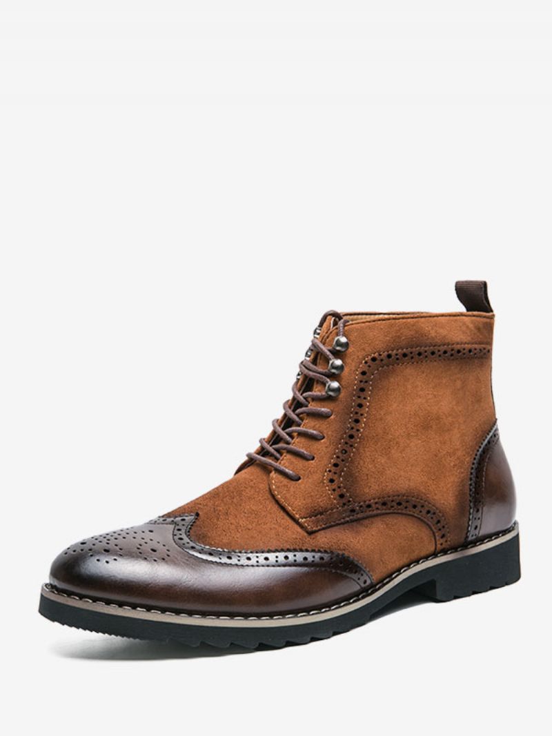 Chaussures Habillées Pour Hommes Oxford Cuir Pu Réglables À Bout Rond Et