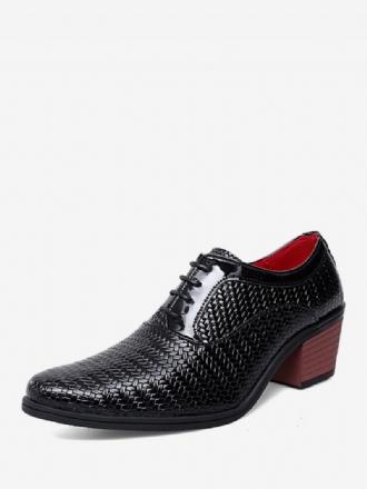 Chaussures Habillées Pour Hommes Qualité Bout Pointu À Lacets Cuir Pu Mariage Fête Bal