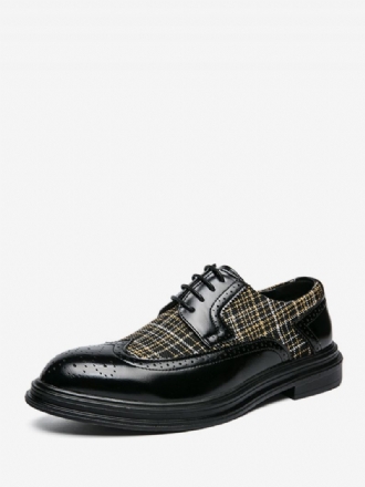 Chaussures Habillées Pour Hommes Qualité Bout Rond À Lacets Oxford Cuir Pu