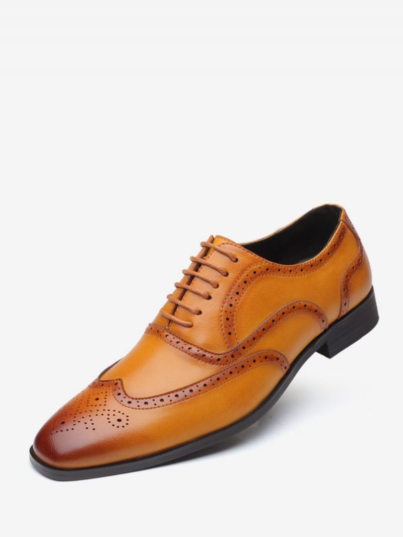 Chaussures Oxford Pour Hommes Marié À Lacets Et Bout Pointu Qualité