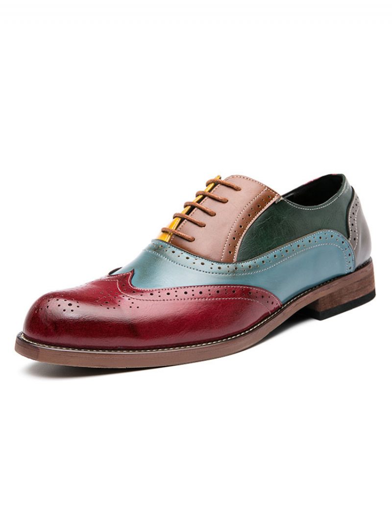 Chaussures Soirée Mariage Oxford Wingtip Pour Hommes