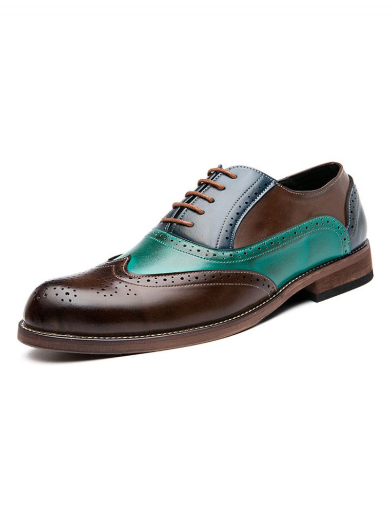 Chaussures Soirée Mariage Oxford Wingtip Pour Hommes - Bleu