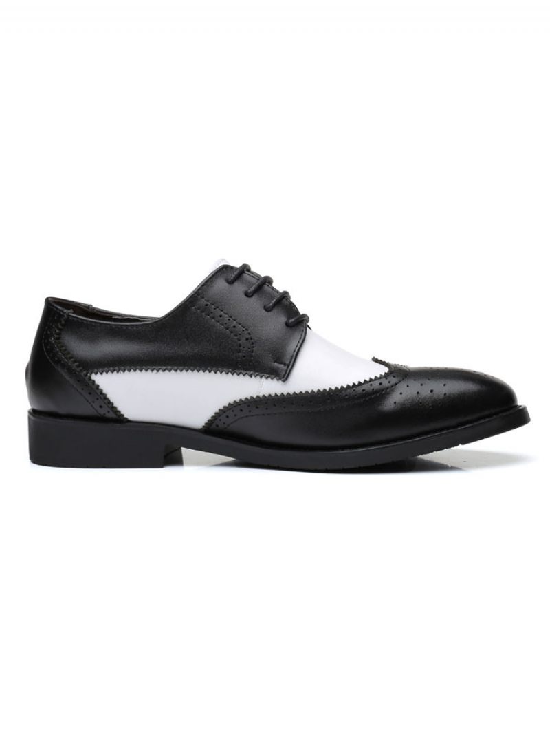 Derbys Bicolores À Bout D'aile Pour Hommes Robe Mariée Chaussures Formelles Derby Noir - Noir