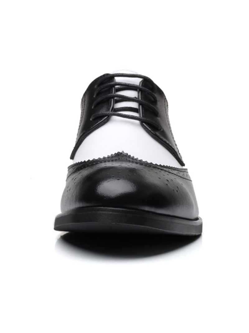 Derbys Bicolores À Bout D'aile Pour Hommes Robe Mariée Chaussures Formelles Derby Noir - Noir