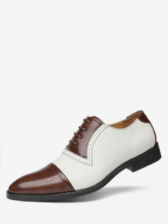 Hommes Cap Toe Brogue Oxfords Robe Mariée Oxford Chaussures Formelles Blanc