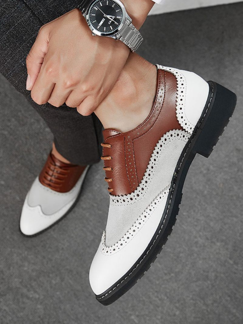 Oxford Color Block Dress Chaussures Formelles Pour Hommes Les Occasions - Marron Café