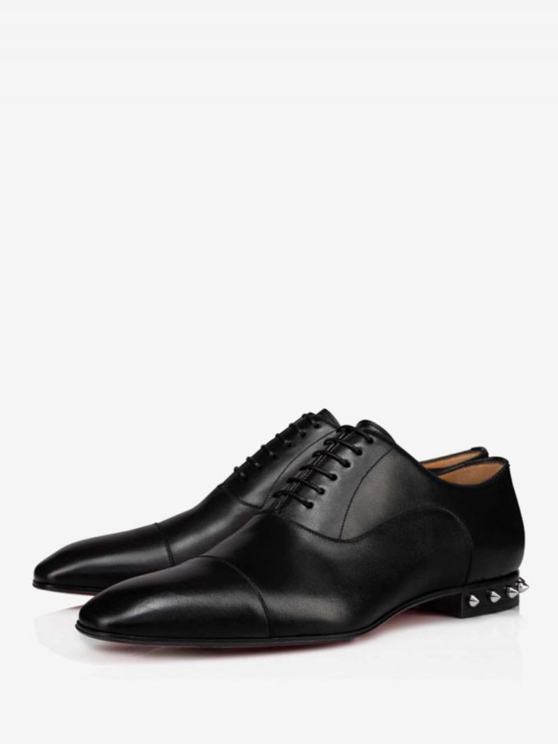 Oxford Pour Hommes Bout Rond Chaussures À Talons Pointus Bal Mariage