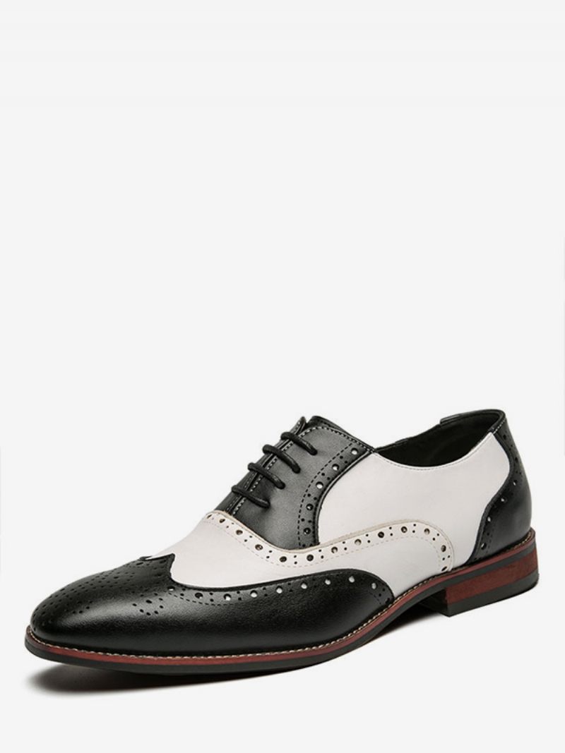 Oxfords Chaussures Pour Hommes Moderne Bout Rond Sangle Réglable Cuir Pu Bouts D'ailes Richelieu