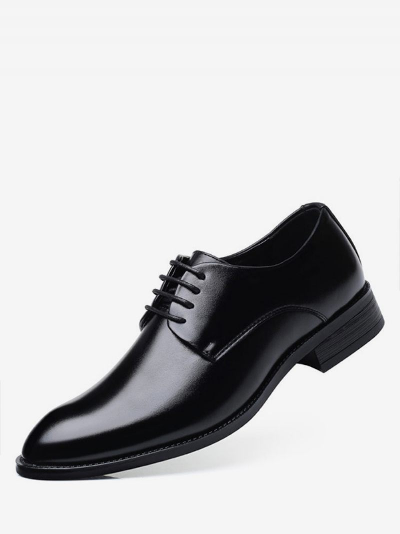 Robe Mariée Pour Hommes Oxford Chaussures Formelles Élégant Bout Pointu Sangle Réglable Cuir Pu - Noir