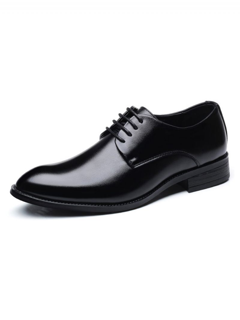 Robe Mariée Pour Hommes Oxford Chaussures Formelles Élégant Bout Pointu Sangle Réglable Cuir Pu - Noir