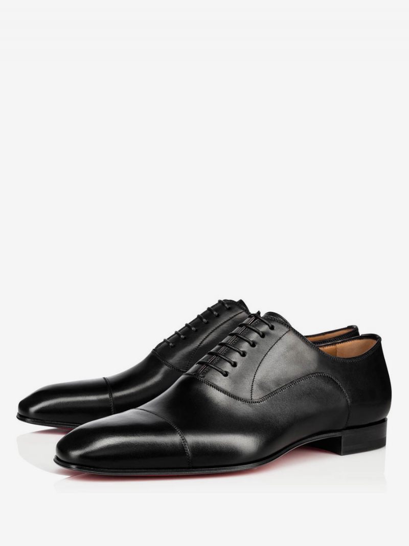 Robe Noire Pour Hommes Oxford Chaussures Mariage À Bout Carré