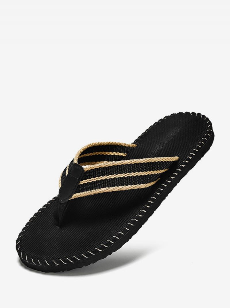 Sandales À Enfiler Cuir Pu Pour Hommes Semelle Eva - Noir