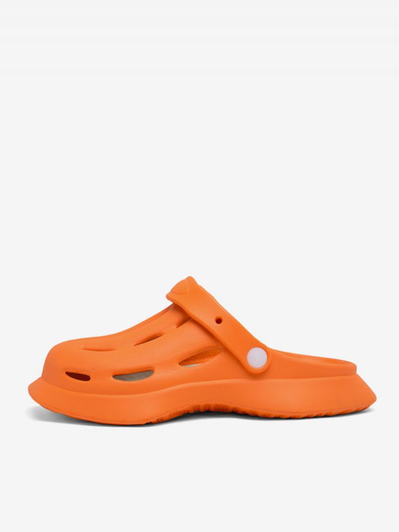 Sandales À Enfiler Cuir Pu Pour Hommes Semelle Eva - Orange