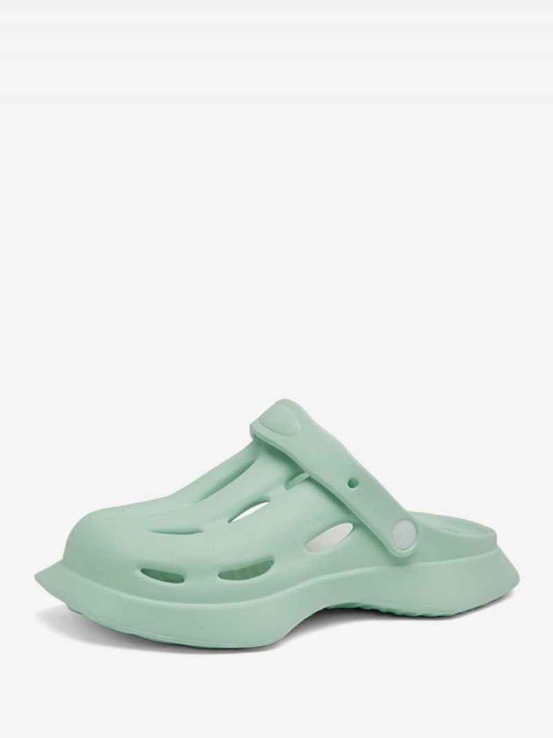 Sandales À Enfiler Cuir Pu Pour Hommes Semelle Eva - Bleu Pastel