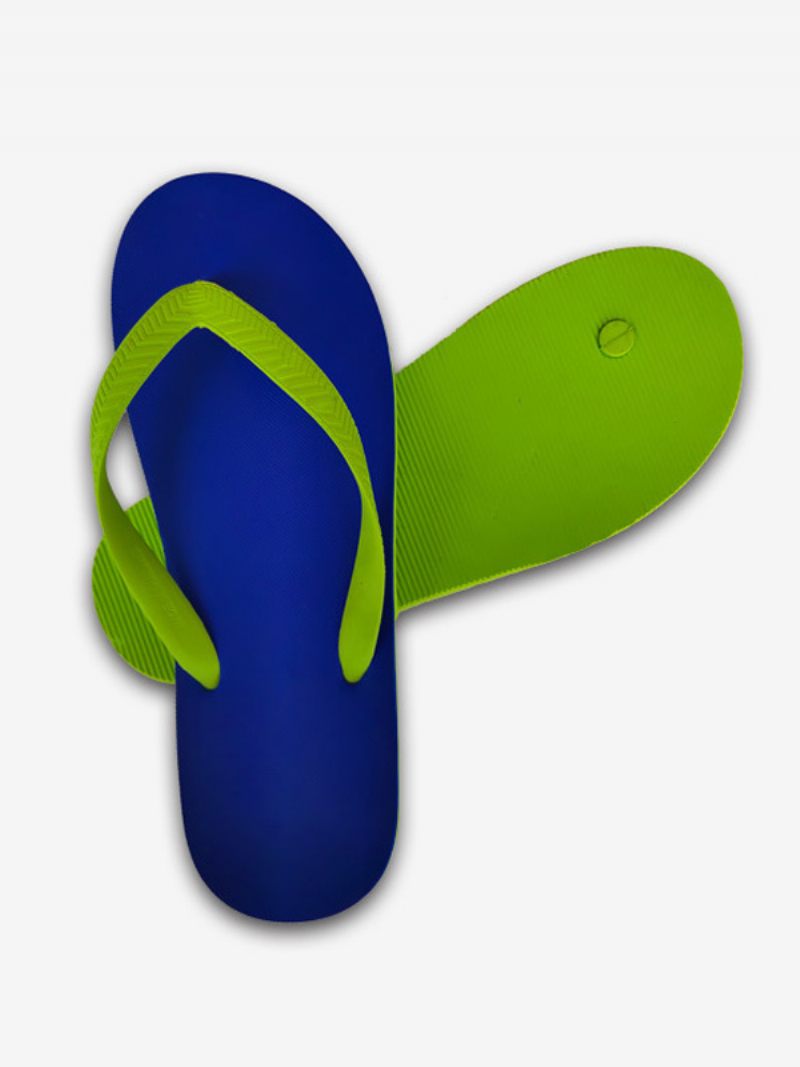 Sandales À Enfiler Pour Hommes Pantoufles Blocs Couleurs - Bleu