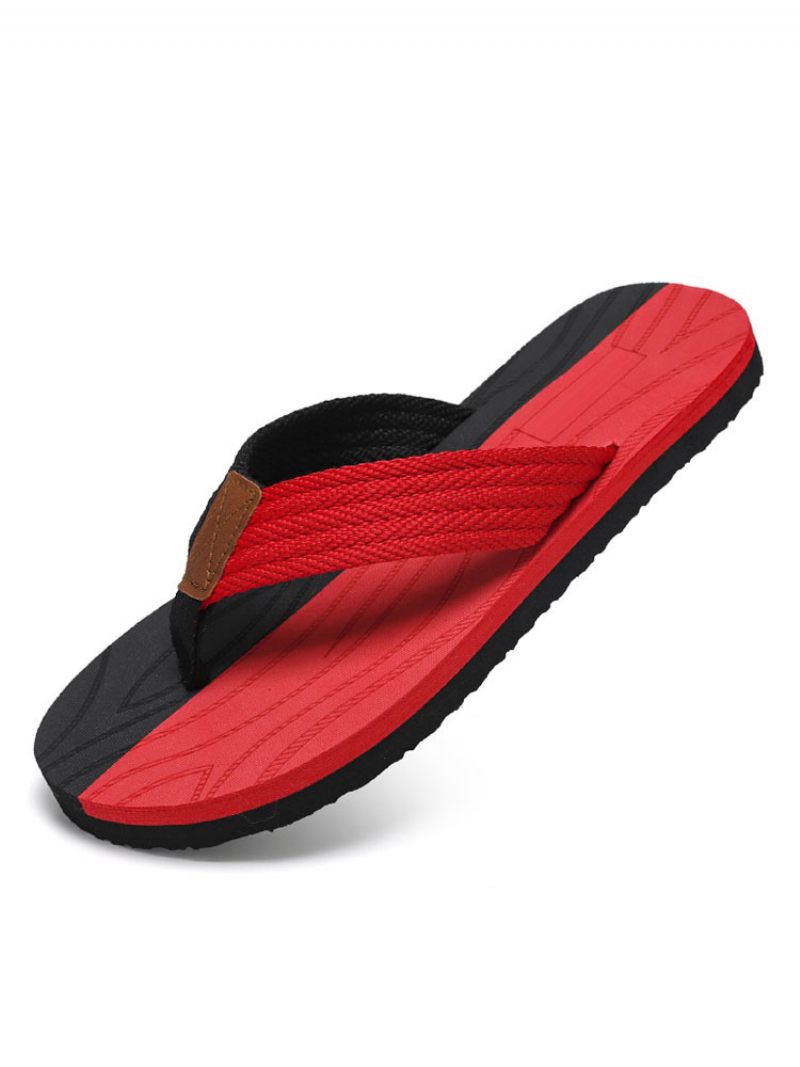 Sandales À Enfiler Pour Hommes Tige Pvc Semelle Eva - Rouge