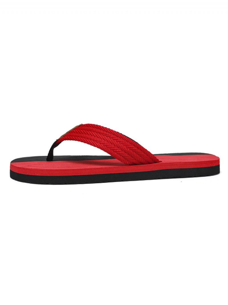 Sandales À Enfiler Pour Hommes Tige Pvc Semelle Eva - Rouge