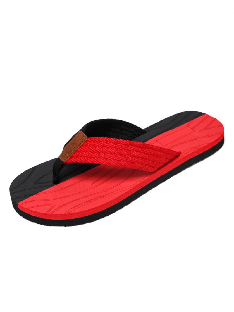 Sandales À Enfiler Pour Hommes Tige Pvc Semelle Eva - Rouge