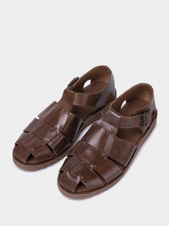 Sandales Pour Hommes Cuir Pu Avec Semelle Caoutchouc