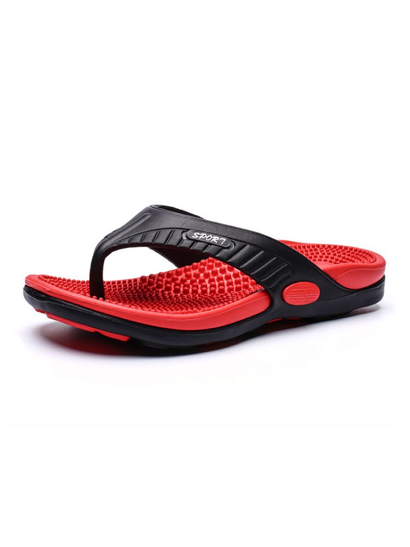 Sandales Pour Hommes À Enfiler Avec Tige Pvc Et Semelle Eva - Rouge