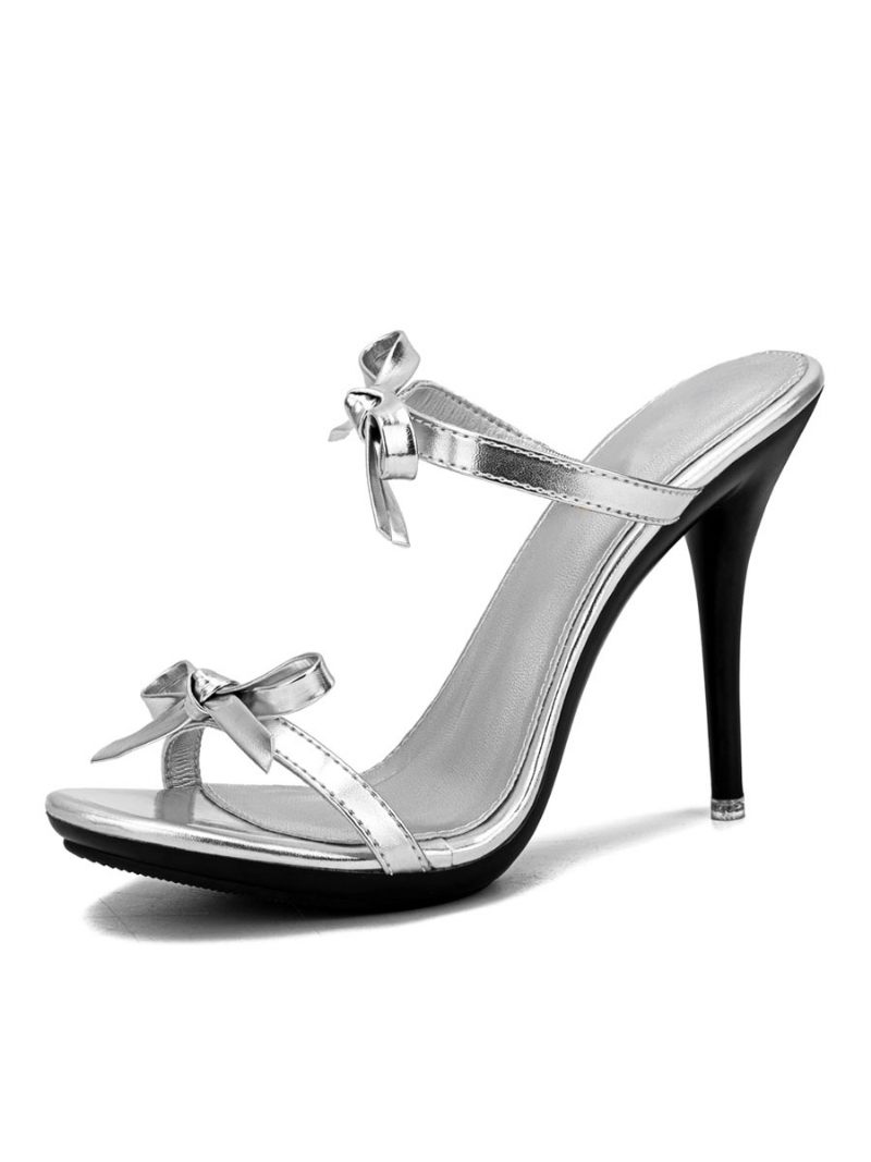 Mules À Talons Hauts Pour Femmes - Argent