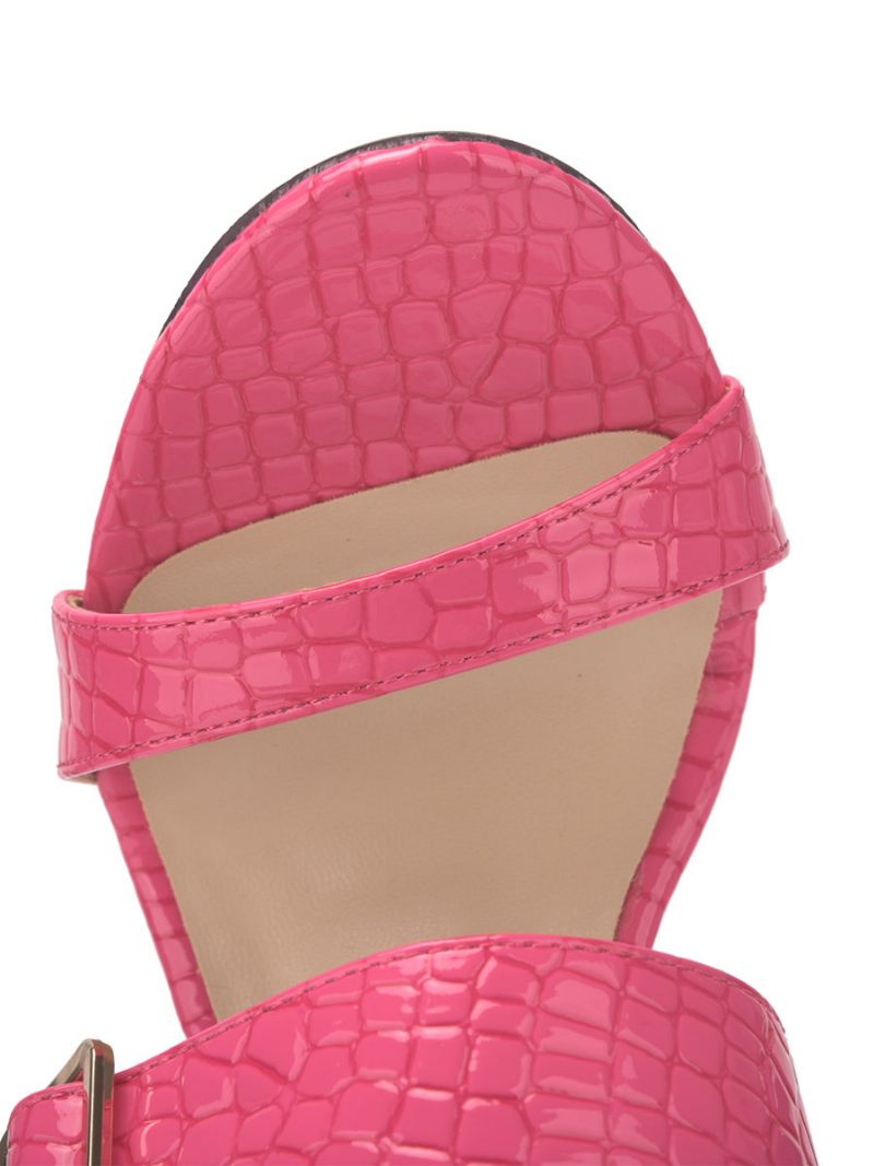 Talon Mule À Boucle Pour Femmes Imprimé Croco Noir - Rose